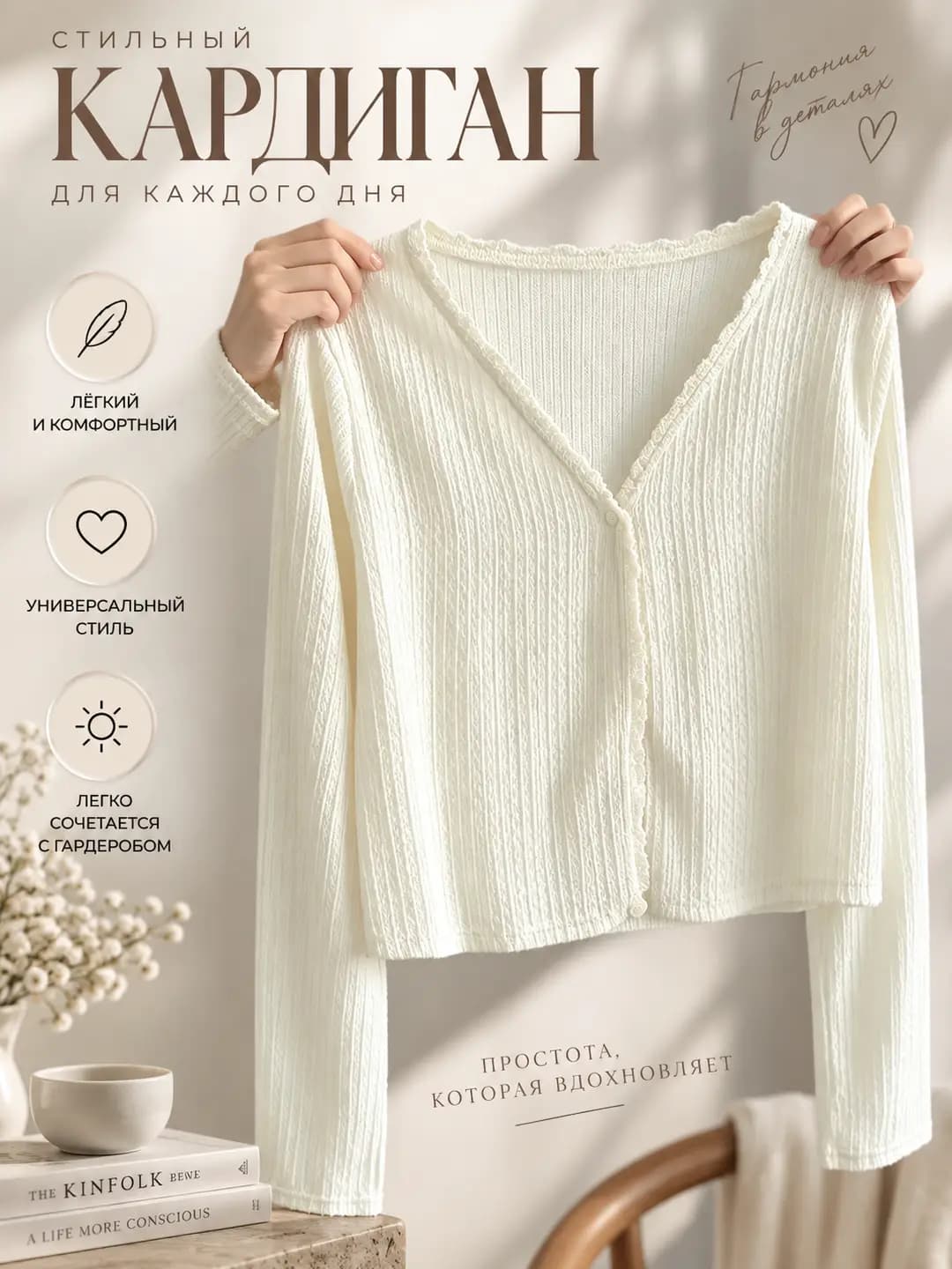 Women's knit cardigan, long sleeve, thin, spring-summer, solid colour, slim fit, plus size