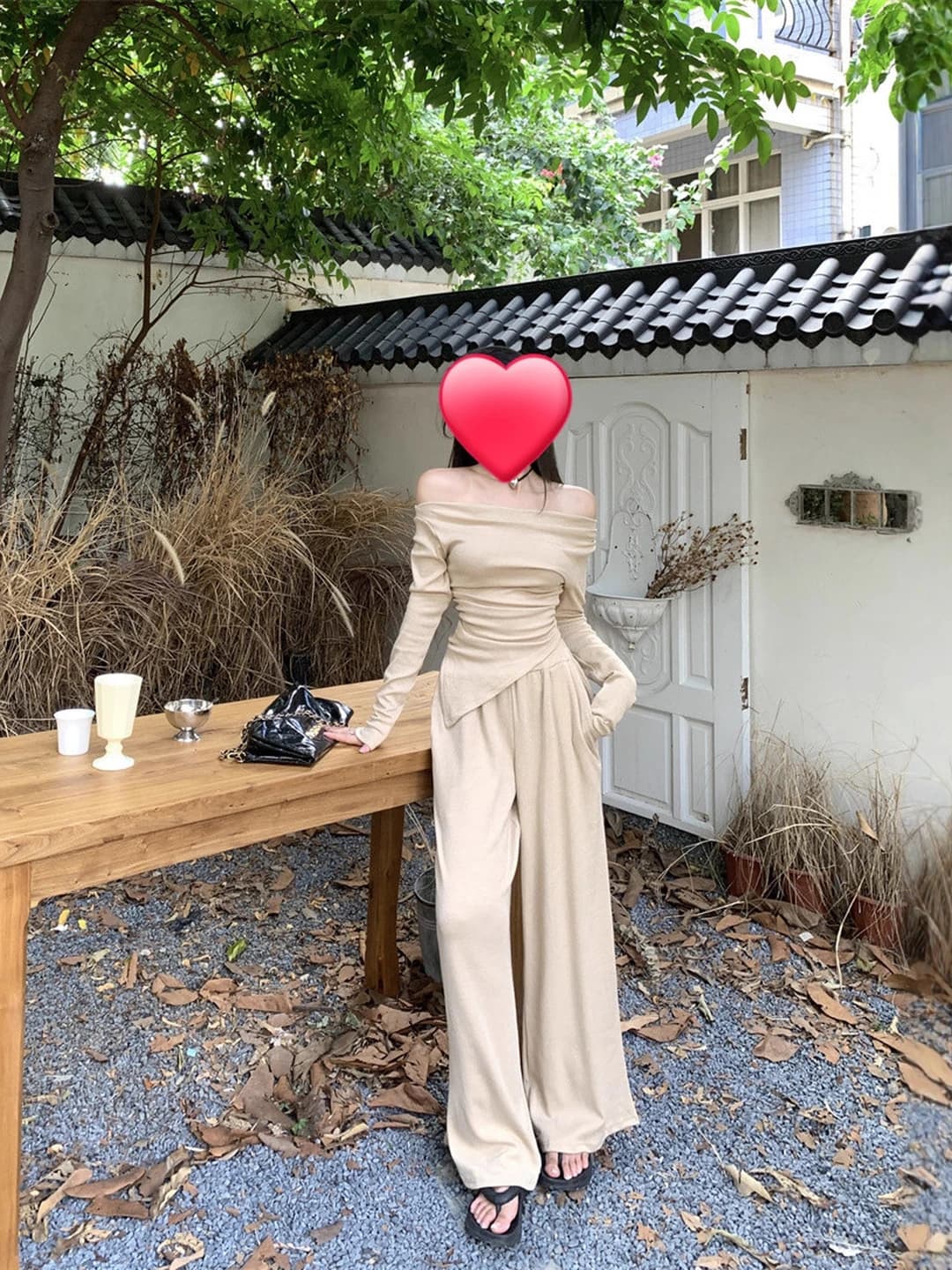 Women's 2026 autumn casual clothing set: sweatshirt and trousers, solid colour, long sleeve, polyester