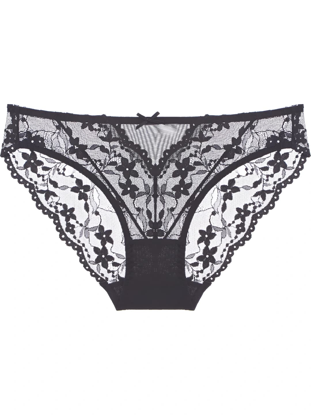 Women's ultra-thin lace briefs with pure cotton gusset, low waist, hip-lifting, breathable, for all seasons