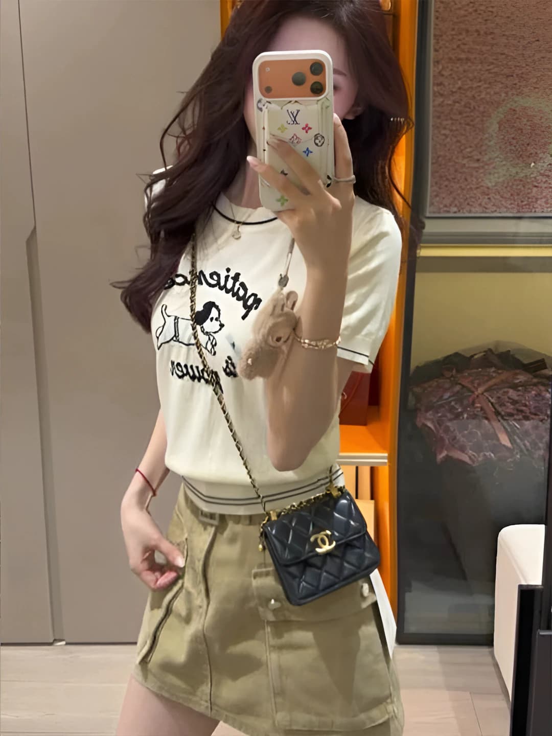 Women's short sleeve crew neck printed t-shirt, slimming, petite, casual style
