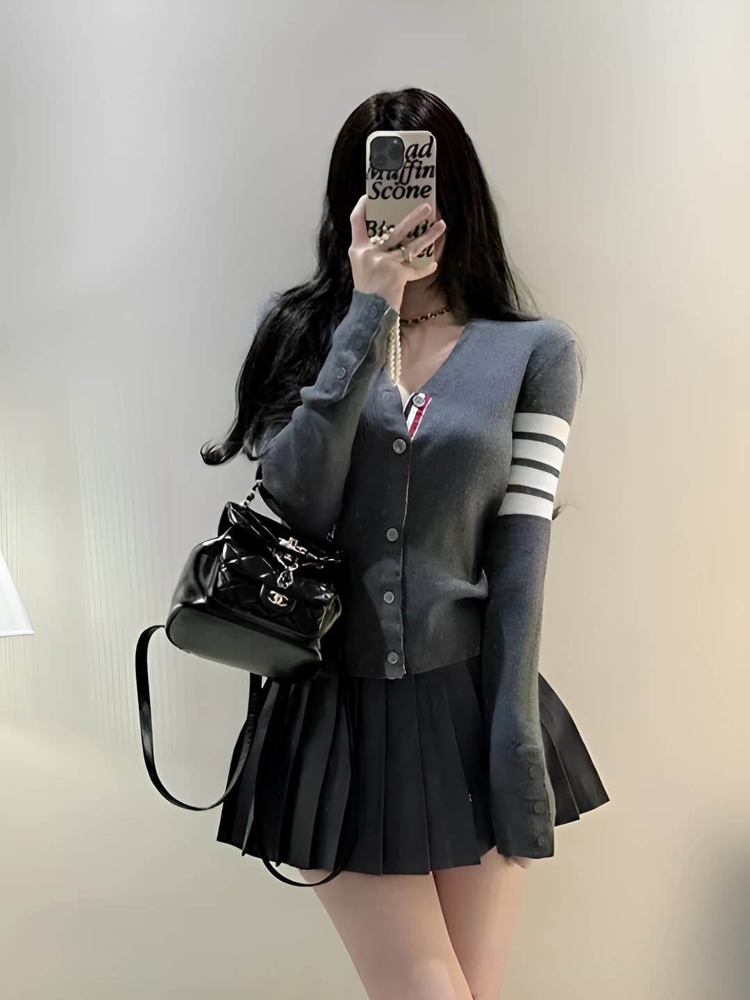 Light grey open-neck