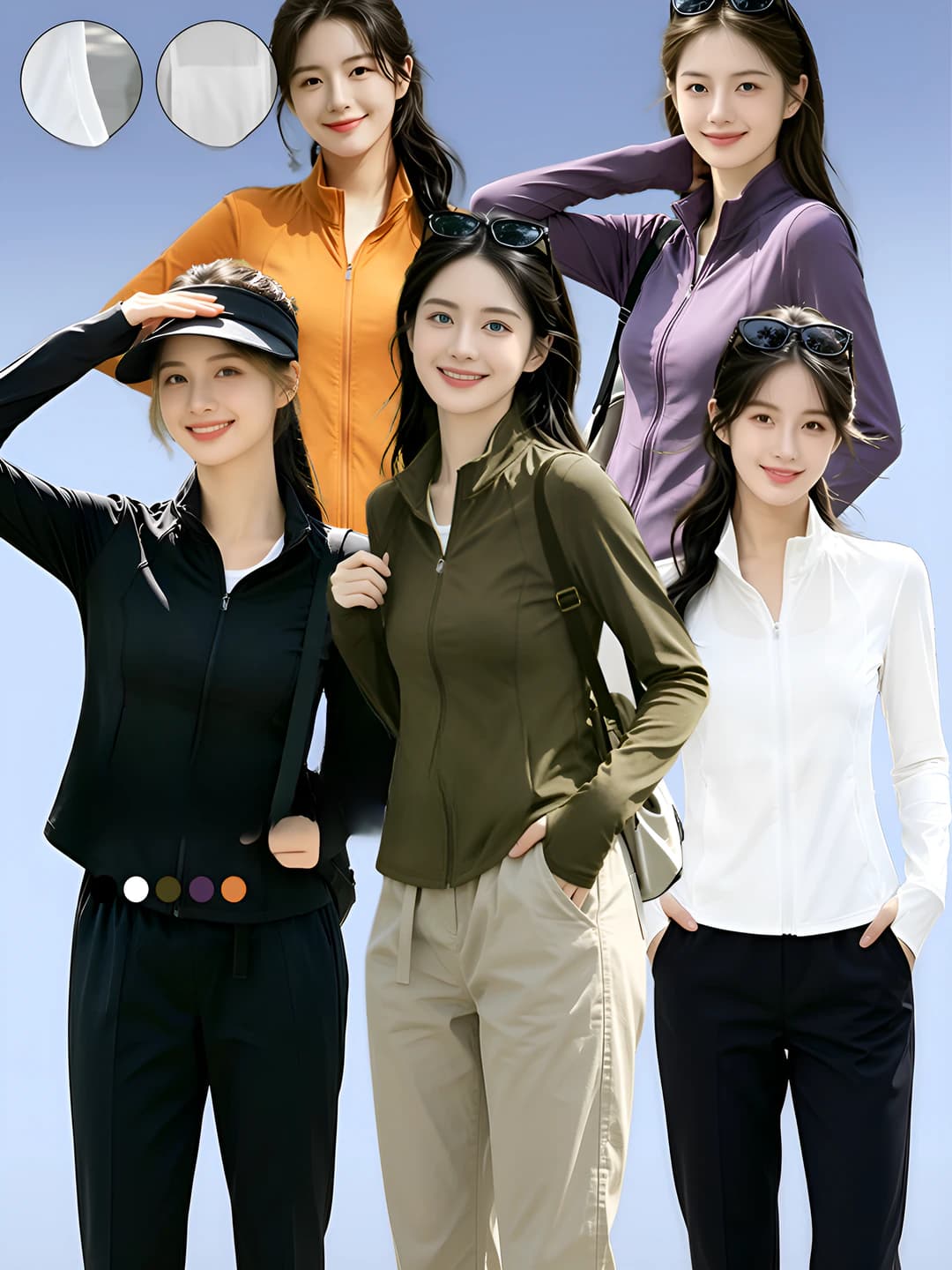 Women's summer sun-protective jacket, ice-silk fabric, quick-dry, breathable, slim fit, loose fit