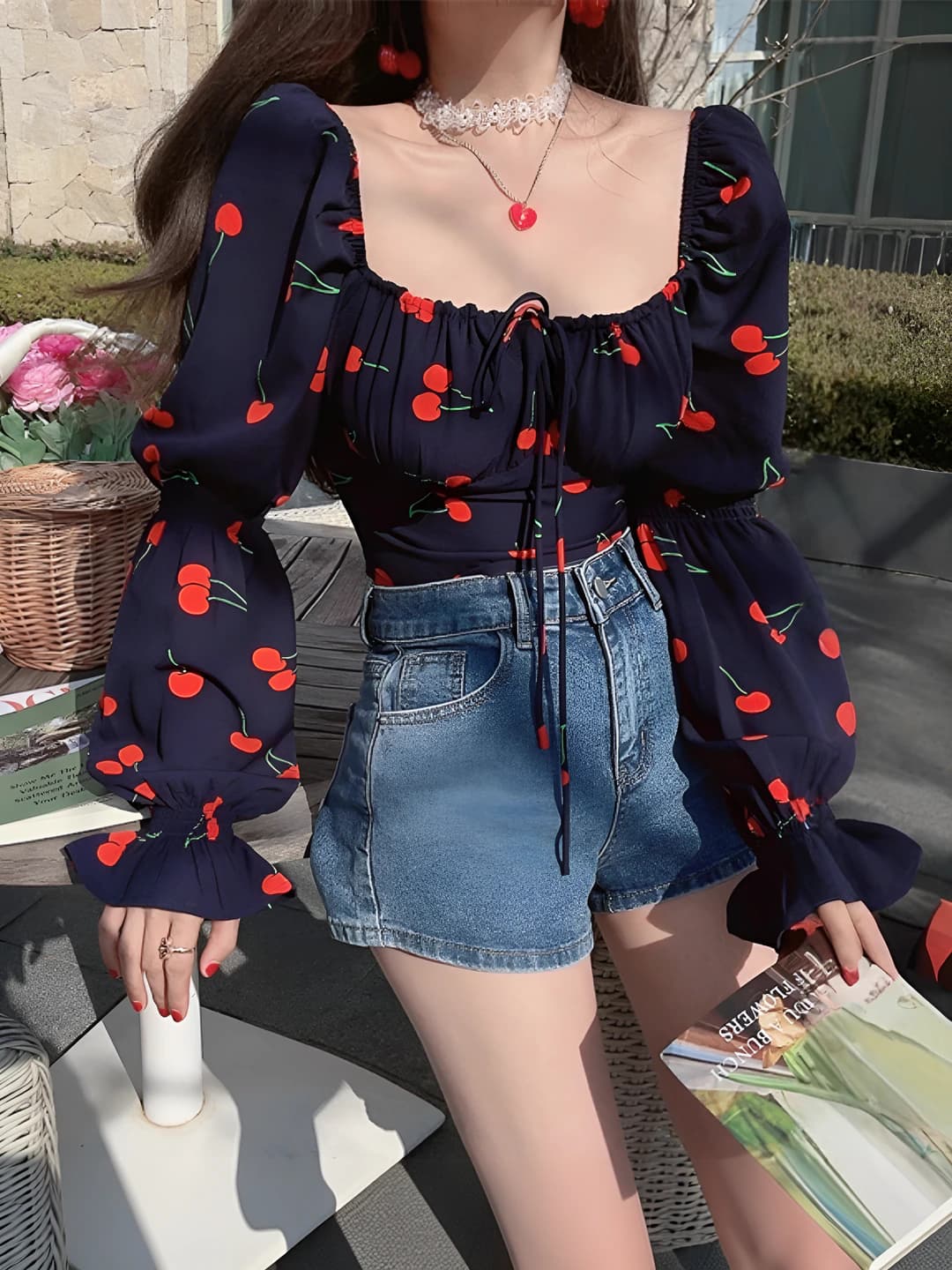 Floral, puff sleeve
