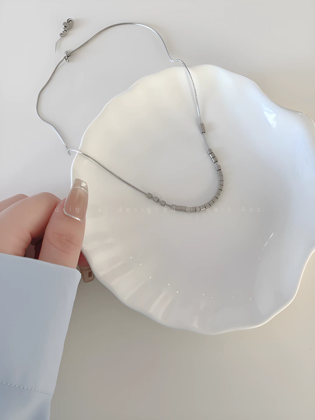 Mayda kumushli kvadrat zanjir [40+5 sm]