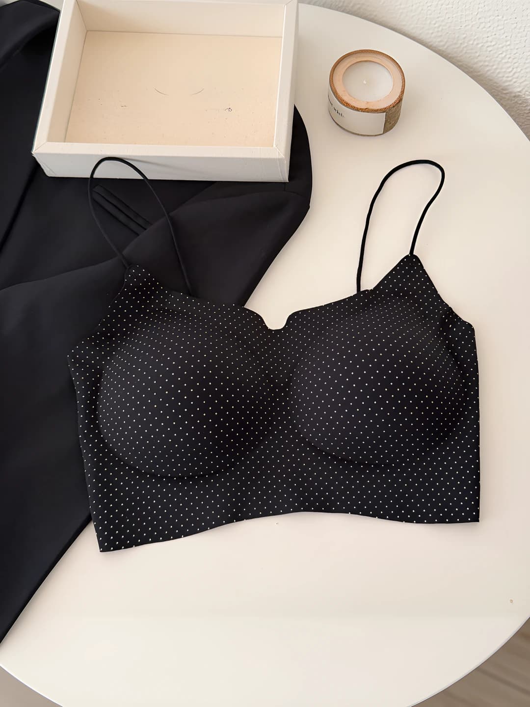 Black polka dots