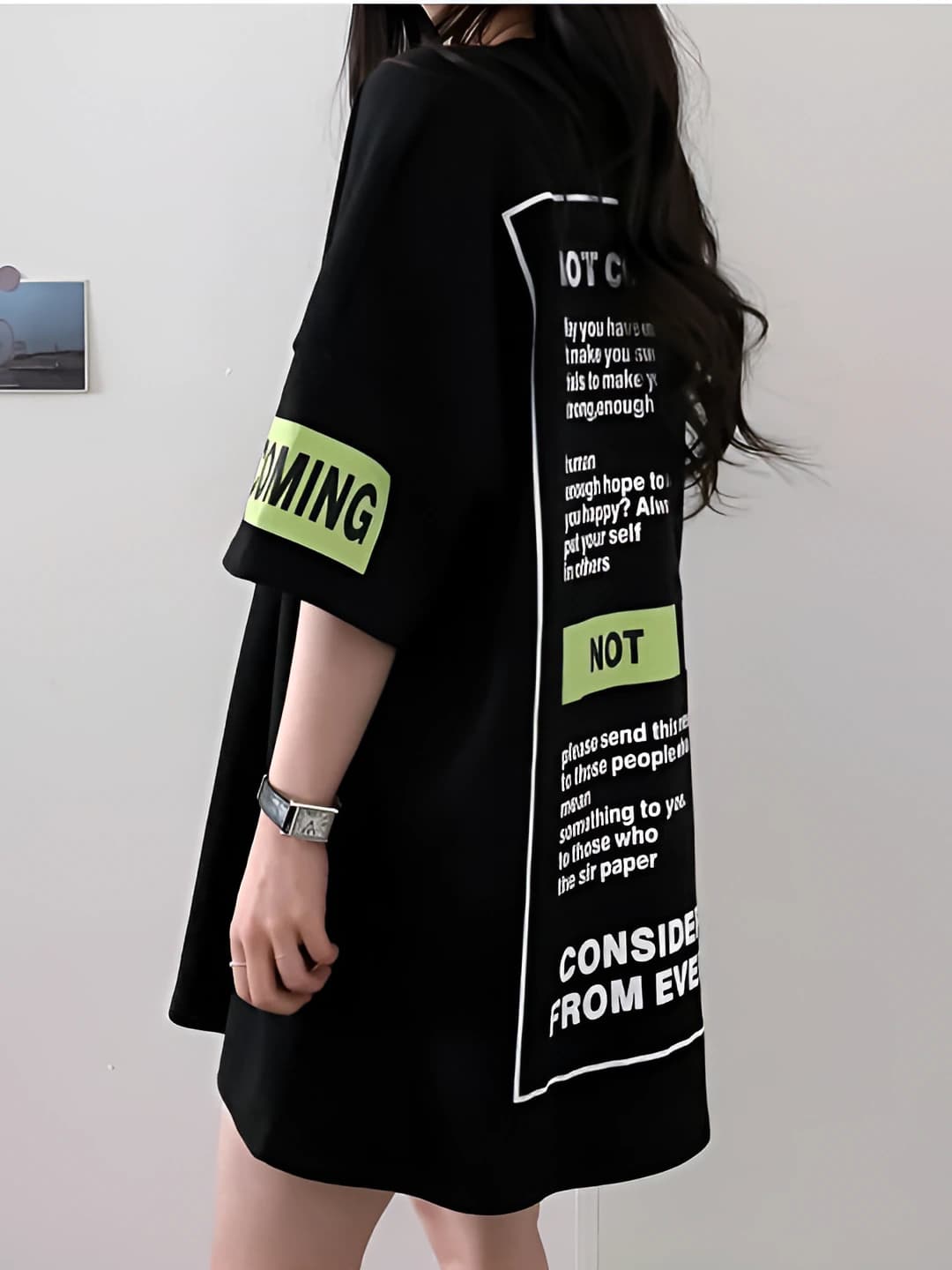 Women's Korean style short sleeve loose fit plus size summer printed t-shirt