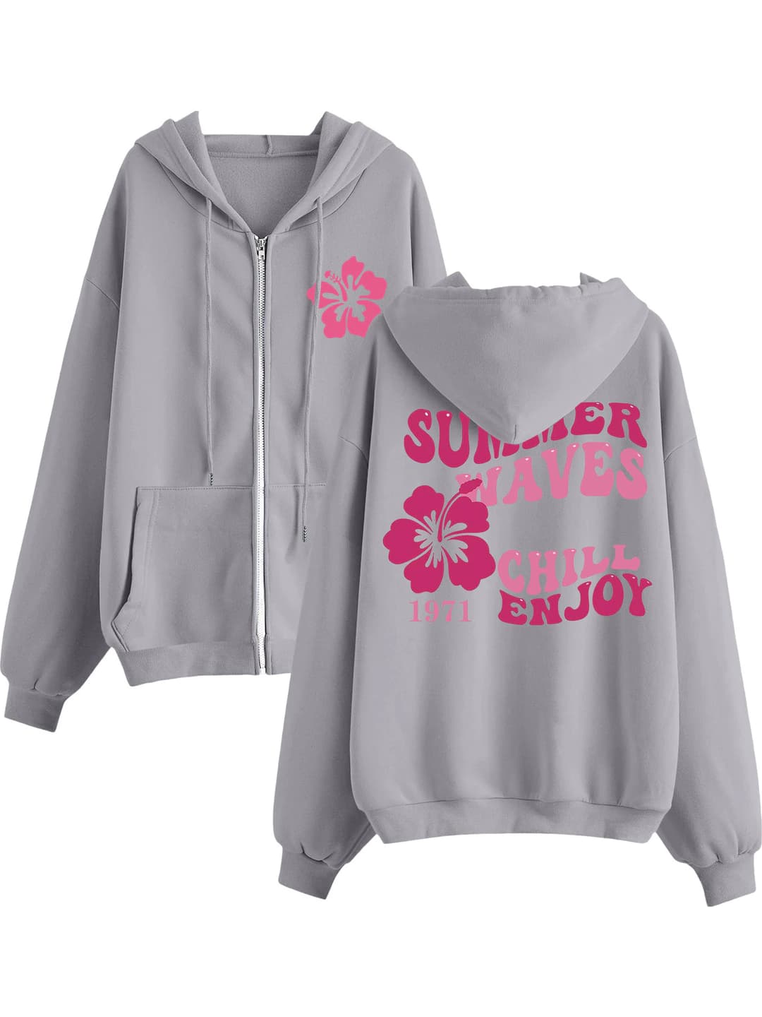 Ayollar uchun issiq astarli, qalinlashtirilgan, bo'sh (oversize) sport svitshot, fermuarli, uzun yengli, koreys uslubida