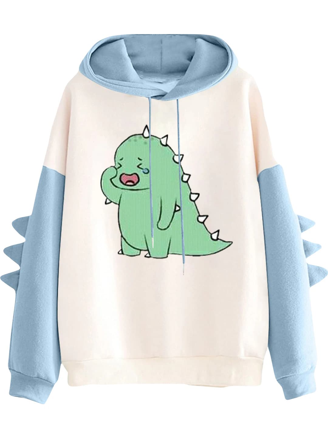 Ayollar uchun qishki bo'sh (oversize) kesimli, uzun yengli, bosma naqshli, anime kartonli, o'rta qalinlikdagi, sutli ip mato svitshot