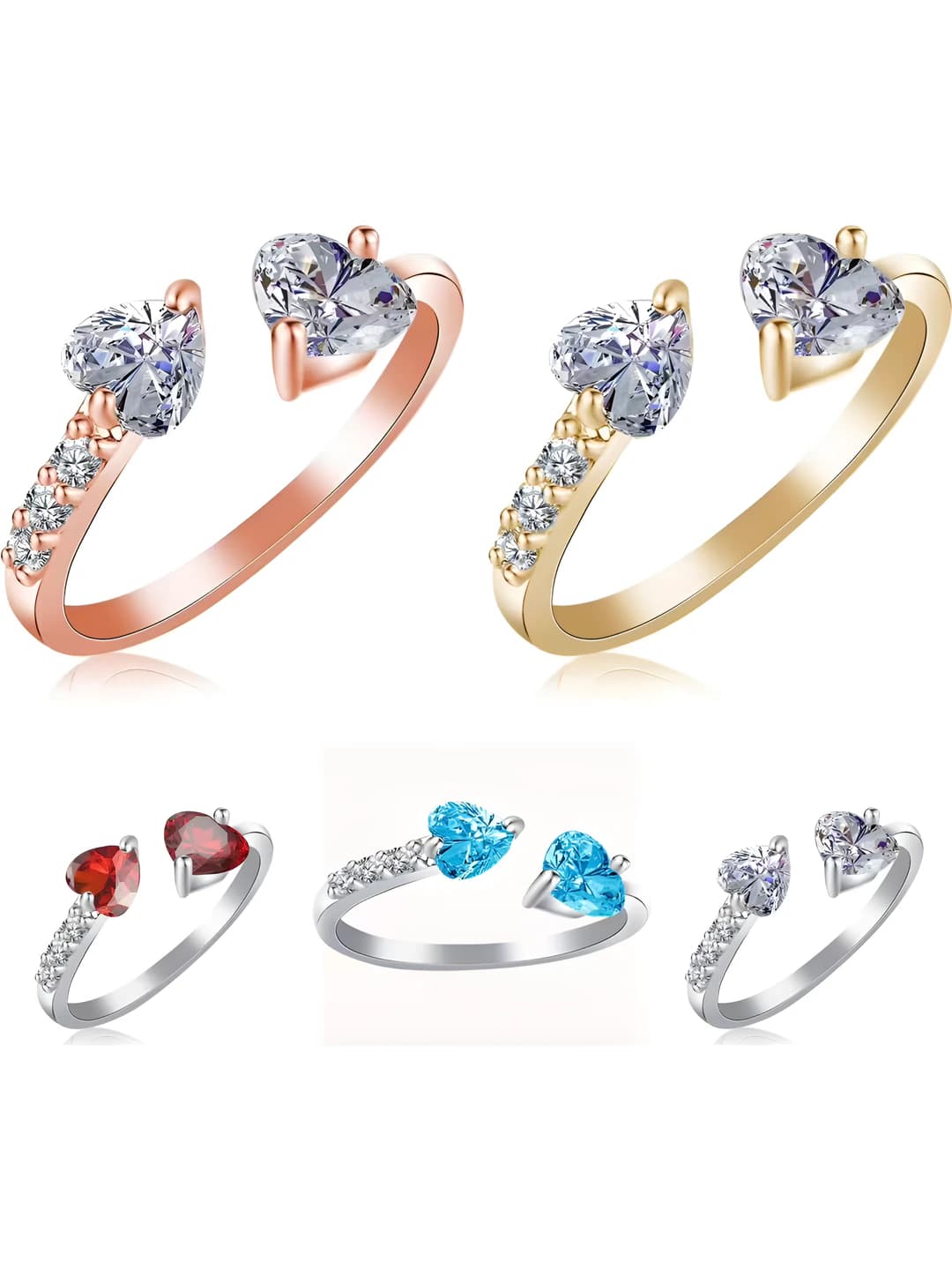 Women's open heart ring in minimalist style