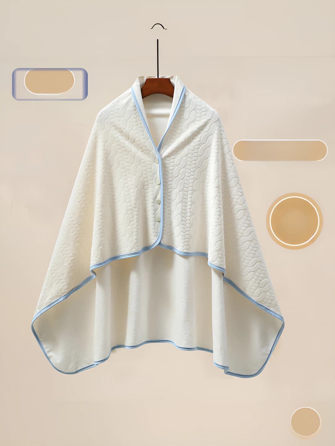 Ayollar uchun issiq saqlaydigan postpartum fleece poncho, yengsiz, kuz-qish mavsumi uchun