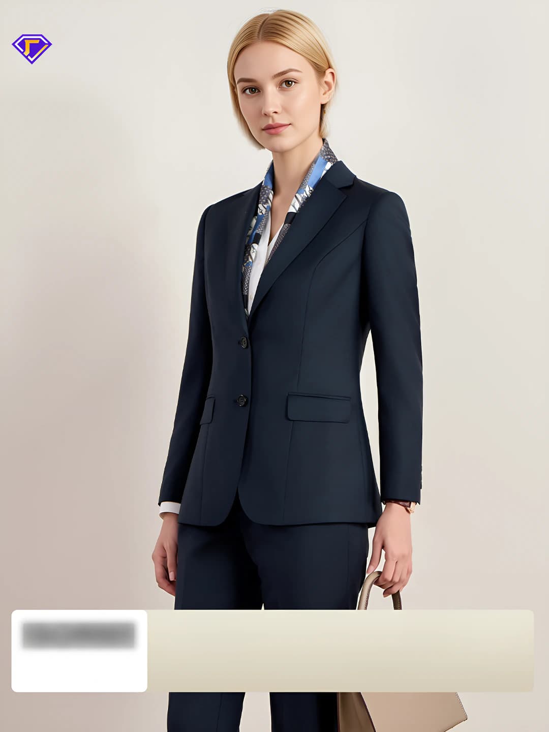 Women's spring 100% wool blazer and trousers set