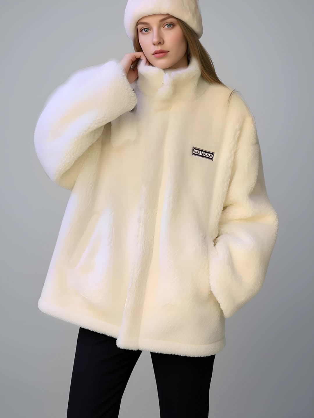White jacket, fleece, 320 g