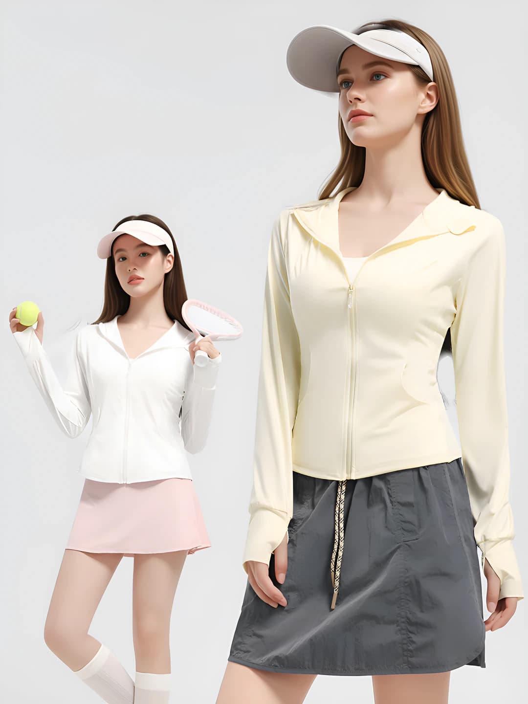 Women's 2026 summer thin breathable sun-protective slim fit zip jacket with long sleeve in ice-silk fabric, casual style