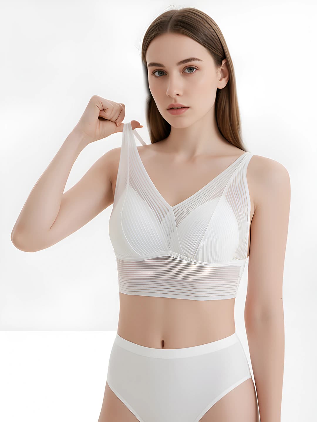 Women's 2026 summer thin seamless breathable wire-free bra made of natural silk with beautiful back design