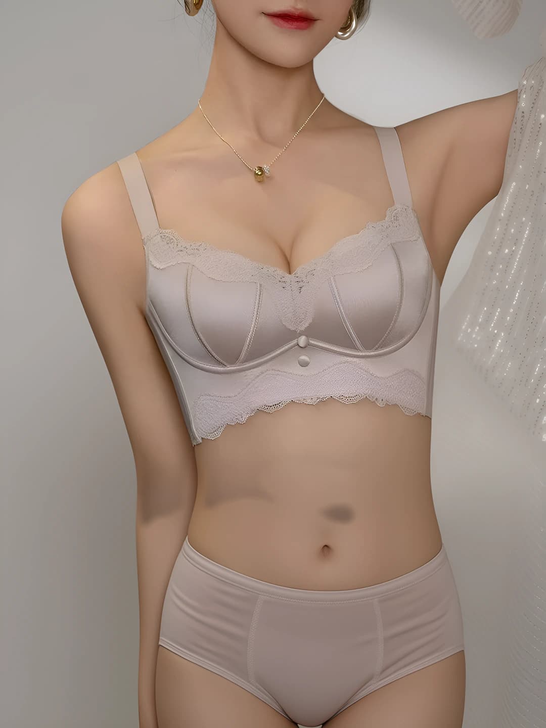 Women's bra: breathable, moisture-wicking, seamless, lift, side support, side breast collection, wire-free, 3/4 cup, classic style