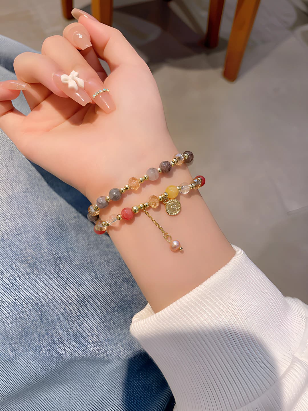 Gold S397 double layer agate