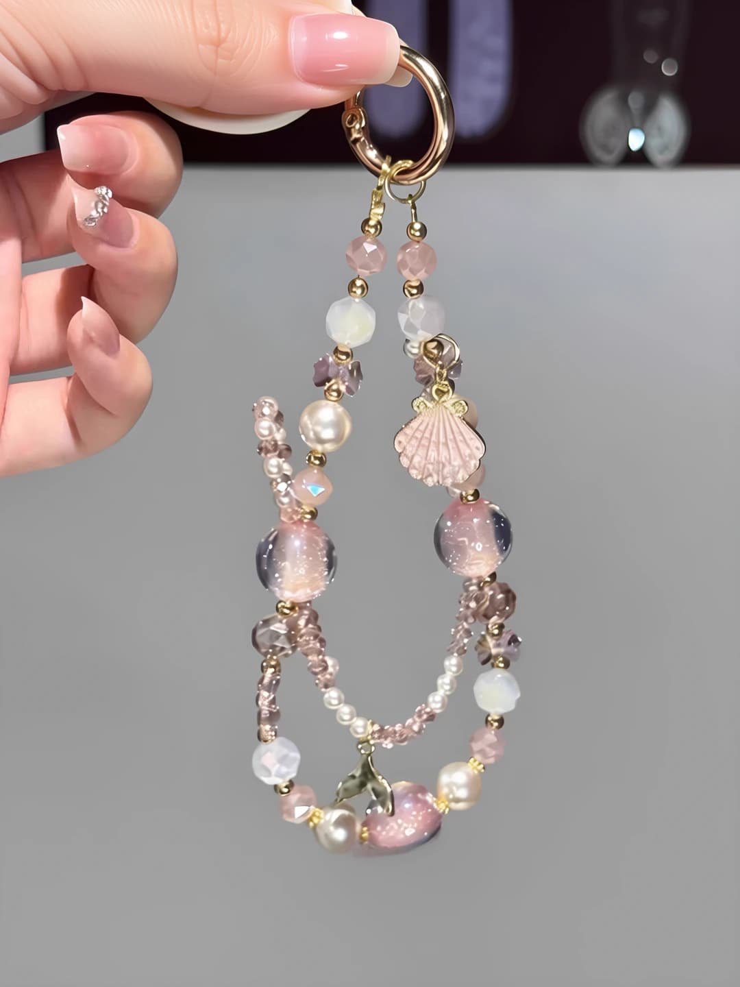 Pink shell charm