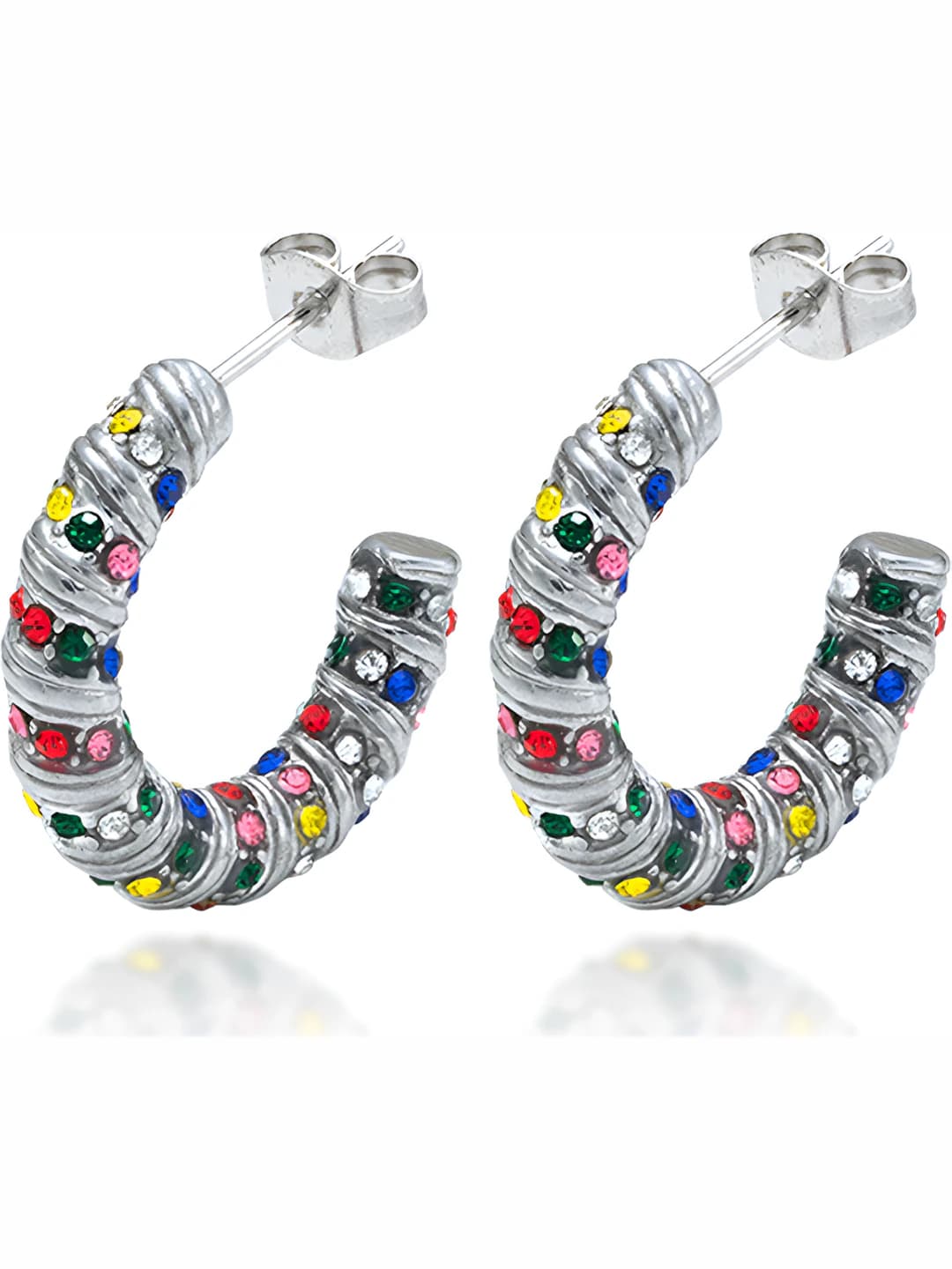 Steel with colored diamonds