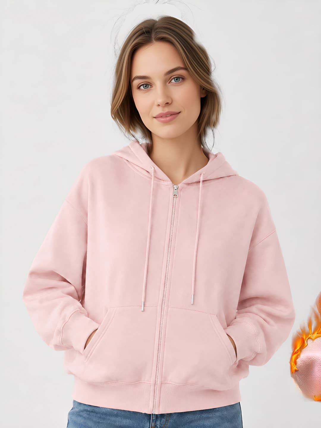 Pink, fleece lining