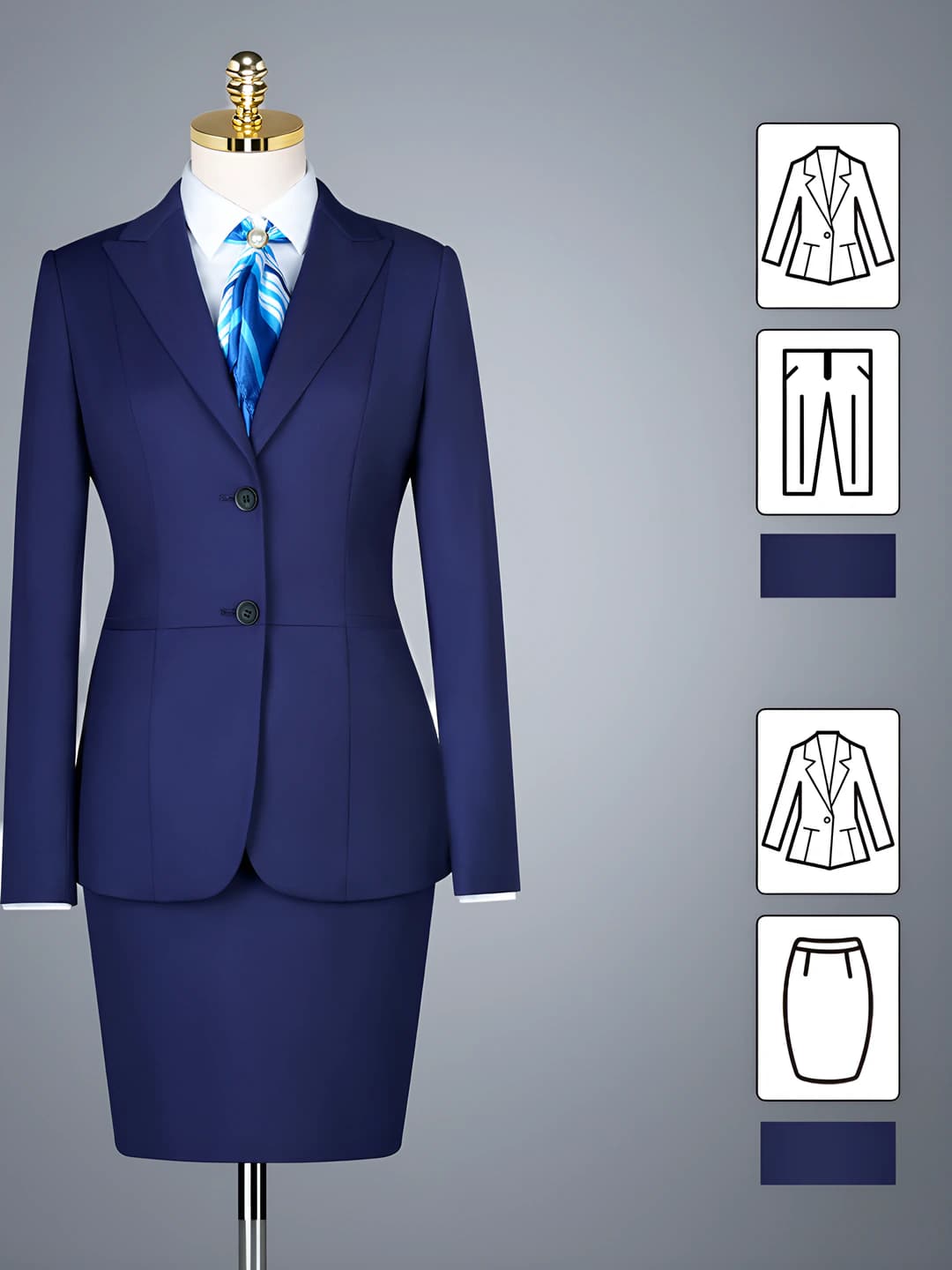 Sapphire blue - set (no back slit)