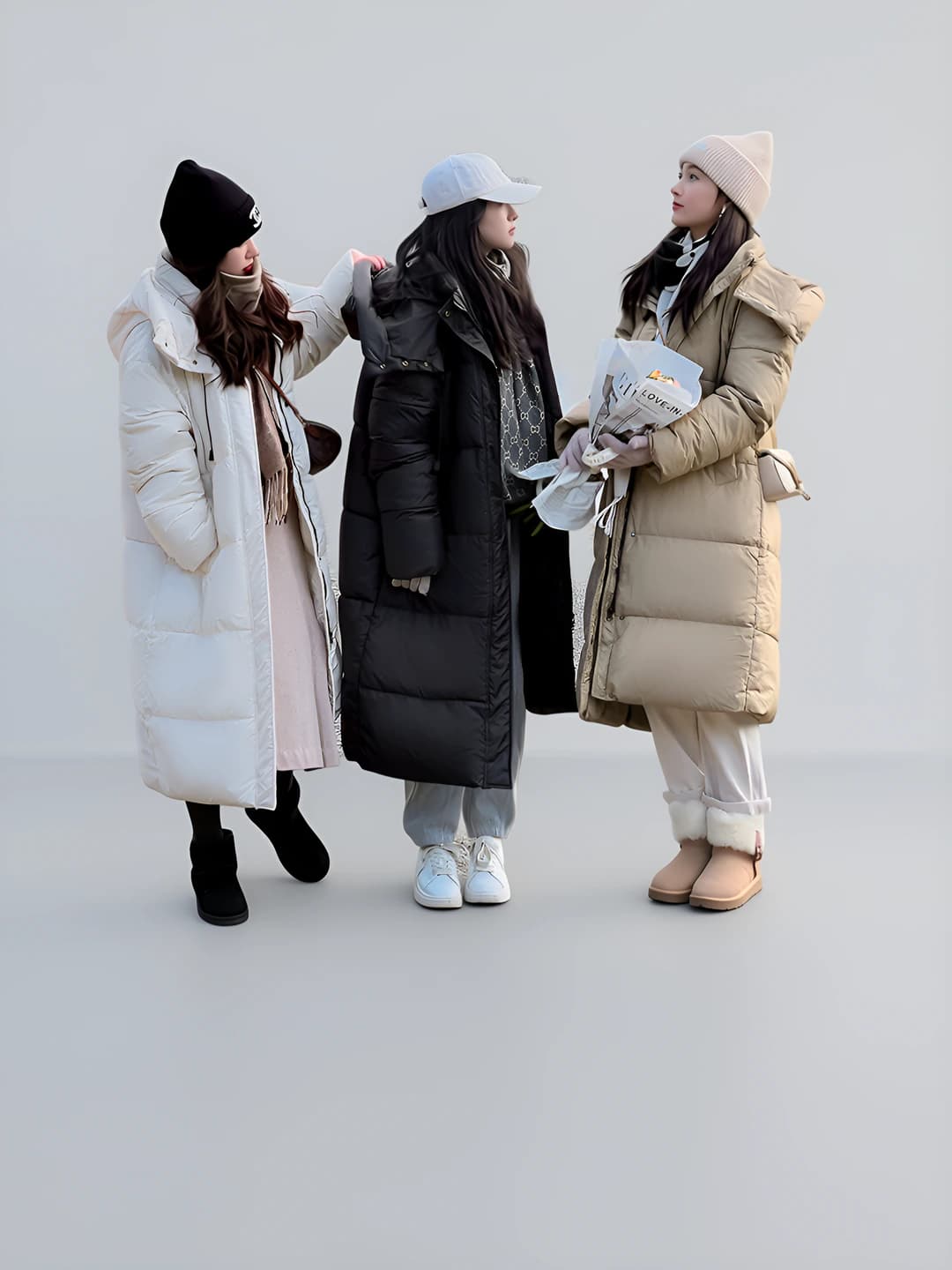 Women's 2026 winter Korean style mid-length thickened loose fit zip down jacket