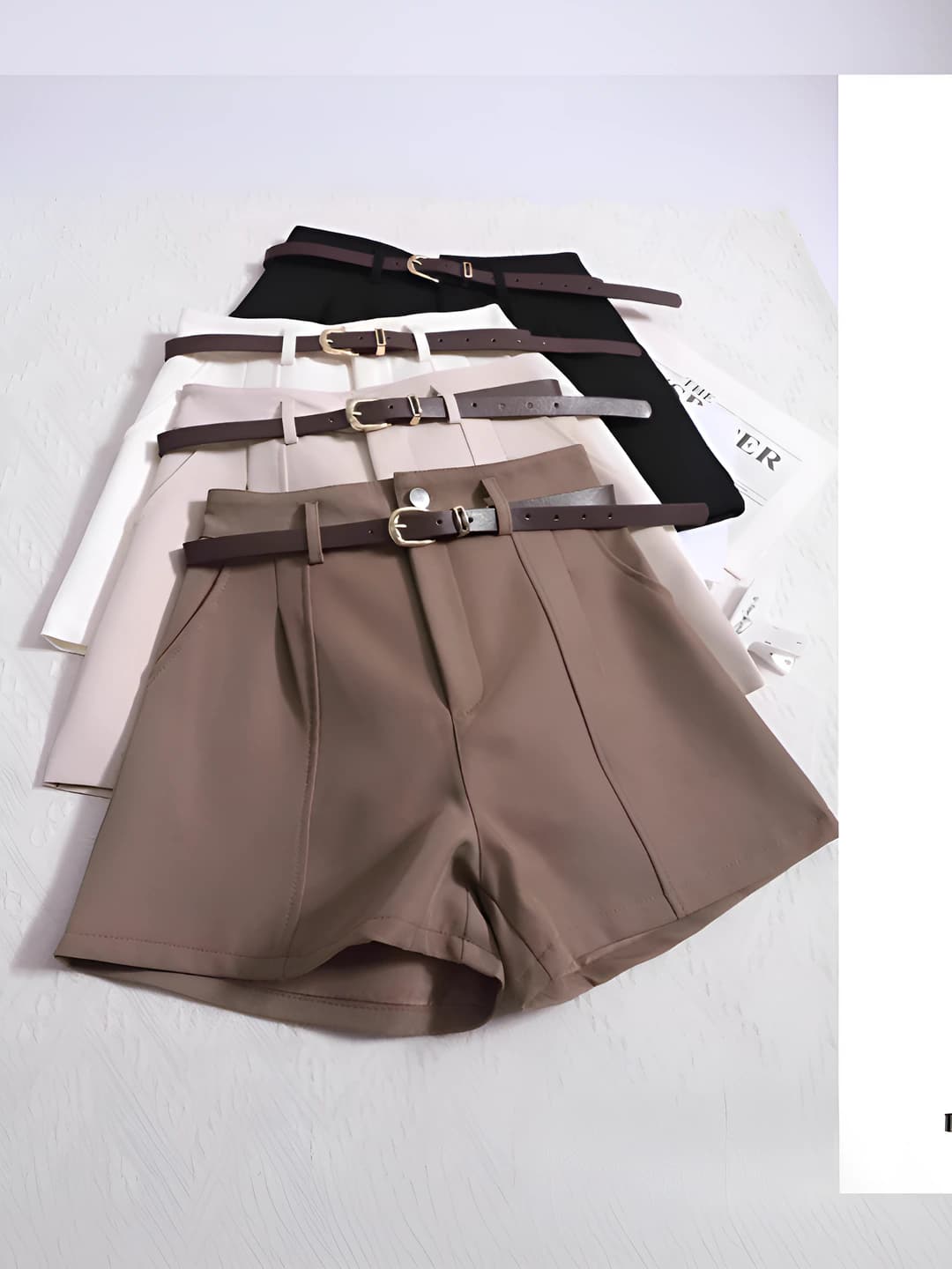 Women's summer high waist casual shorts, Korean style, slimming, wide-leg trousers, for petite, 2026