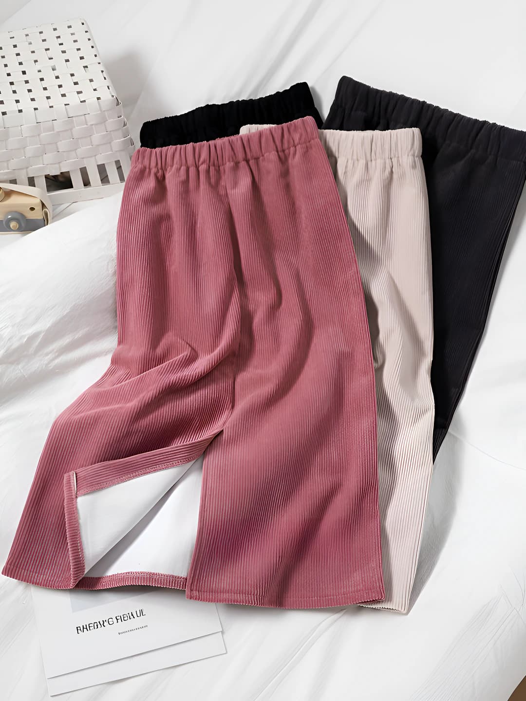 Women's autumn-winter fleece-lined, thickened, slimming, Korean style, back slit, midi, bodycon, warm, casual, straight skirt