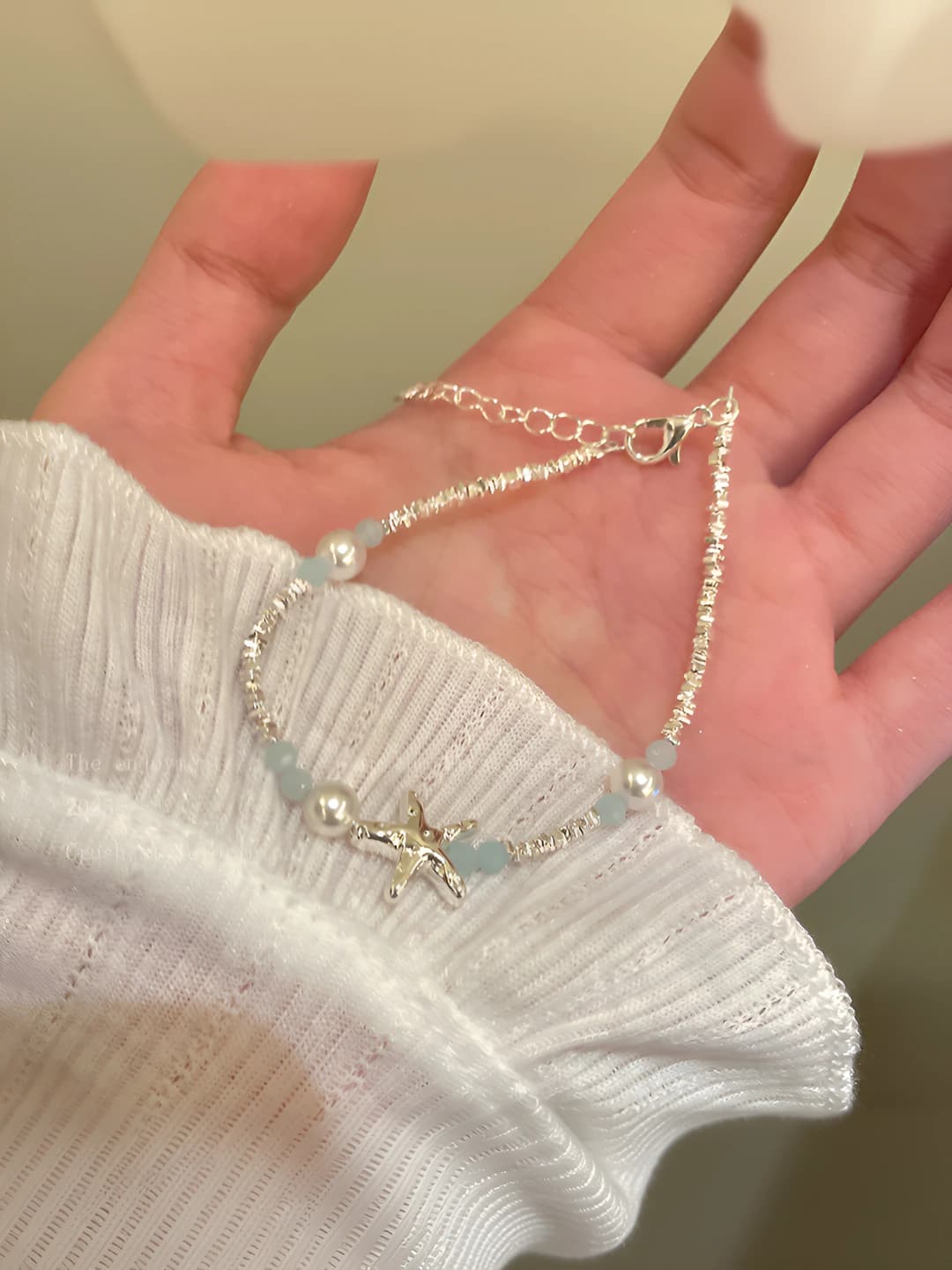 Starfish pearl pavé bracelet