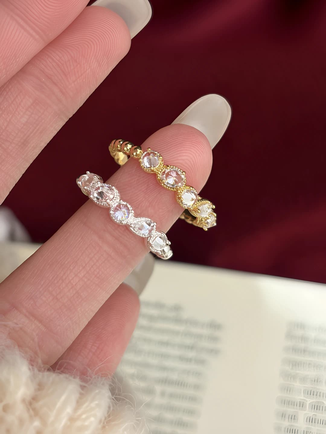 Women's adjustable ring with zircon, ring shape, 2026