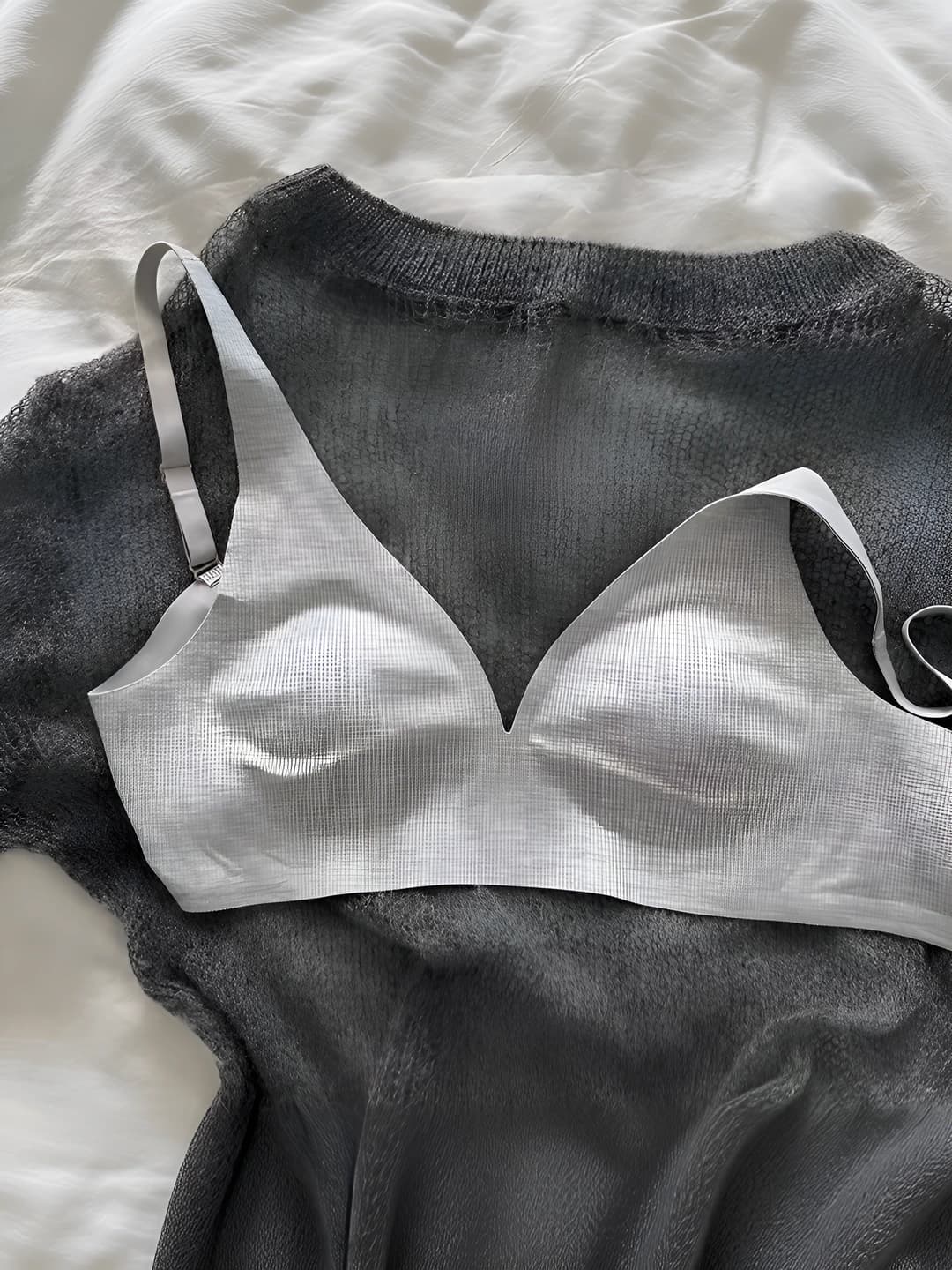 Women's seamless bra, thin spring-autumn, moisture-wicking, breathable, push-up and side support, casual style