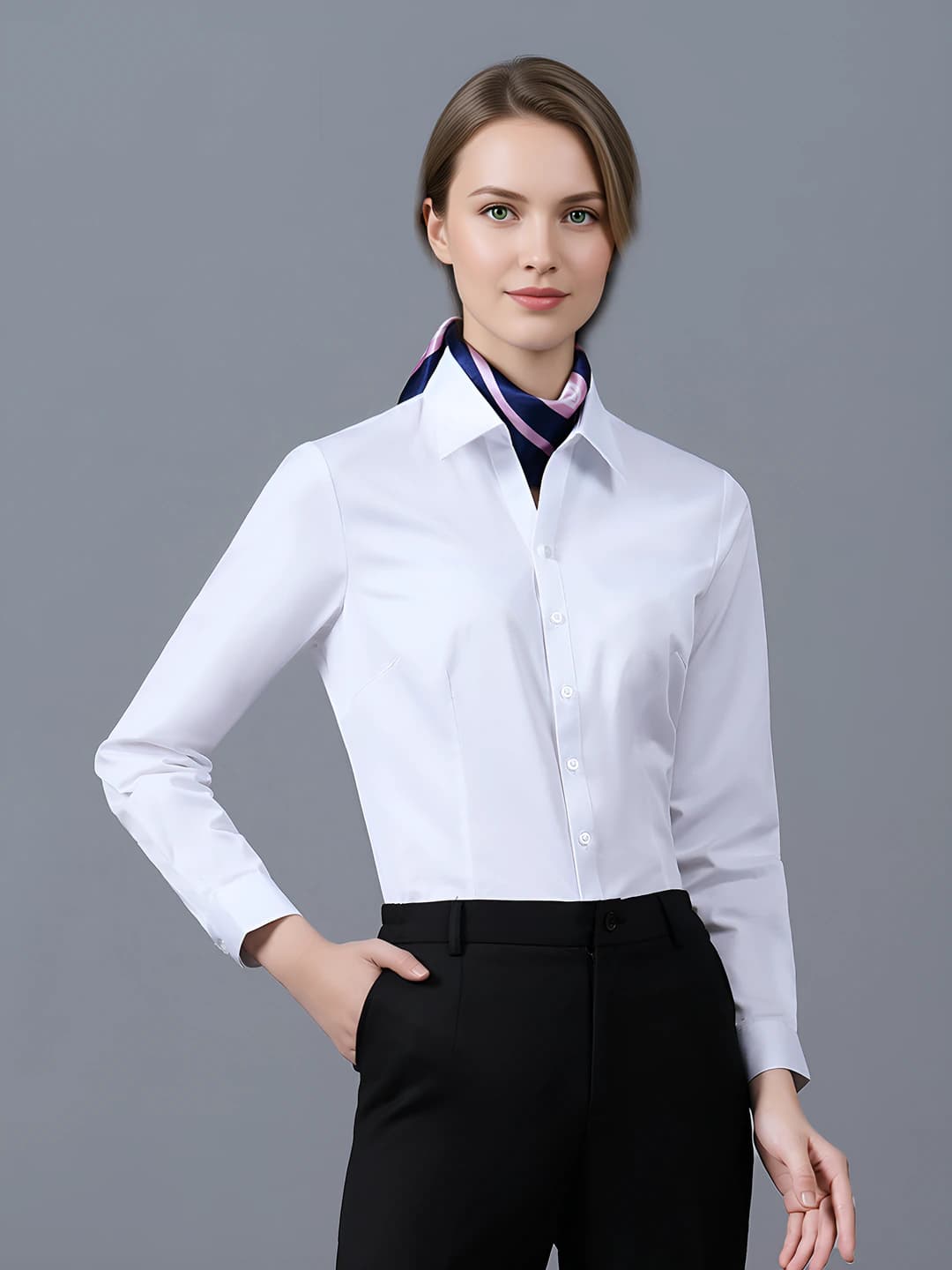 White (V-neck)