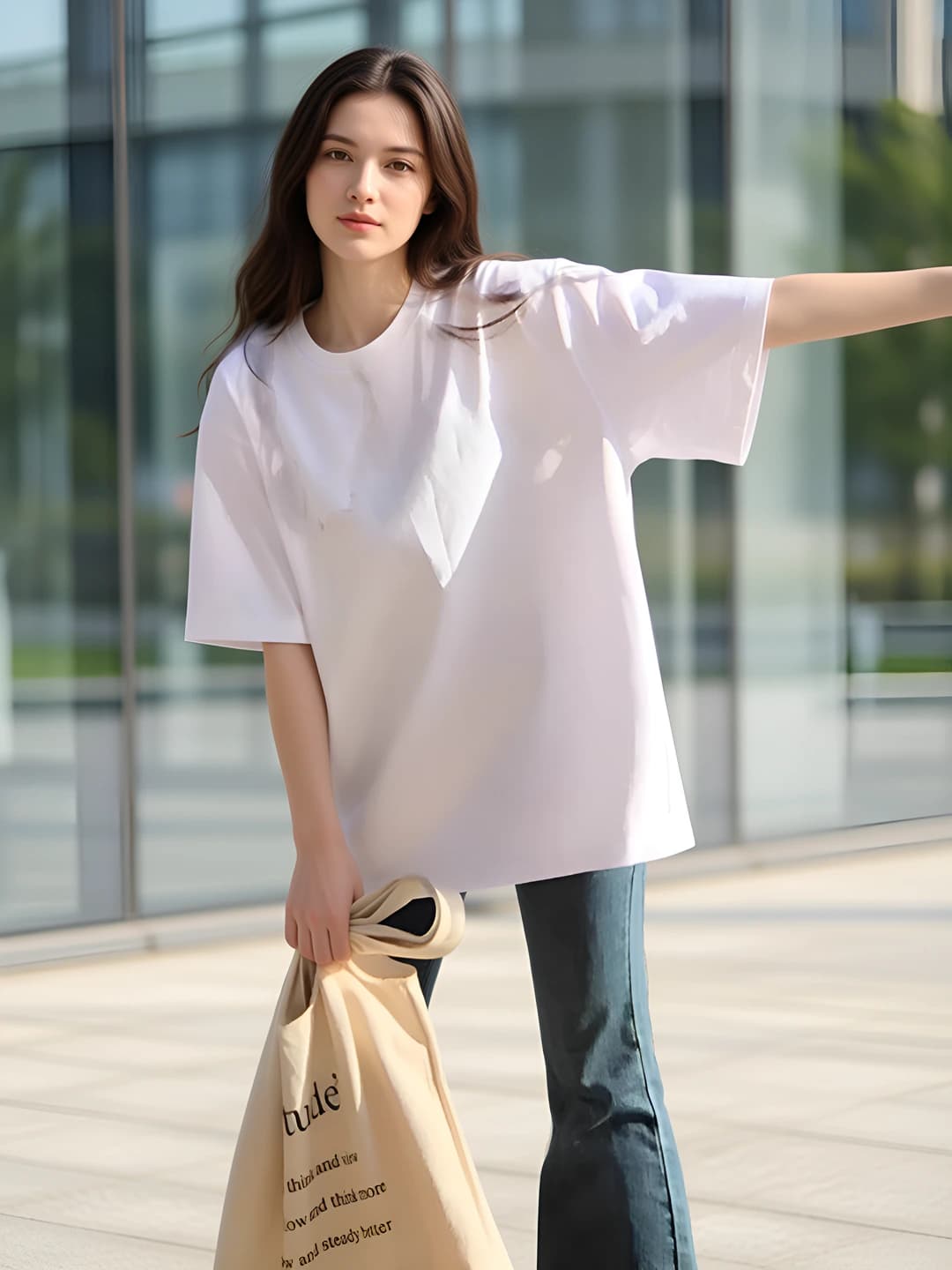 Women's 2026 summer casual white short sleeve loose fit crew neck t-shirt