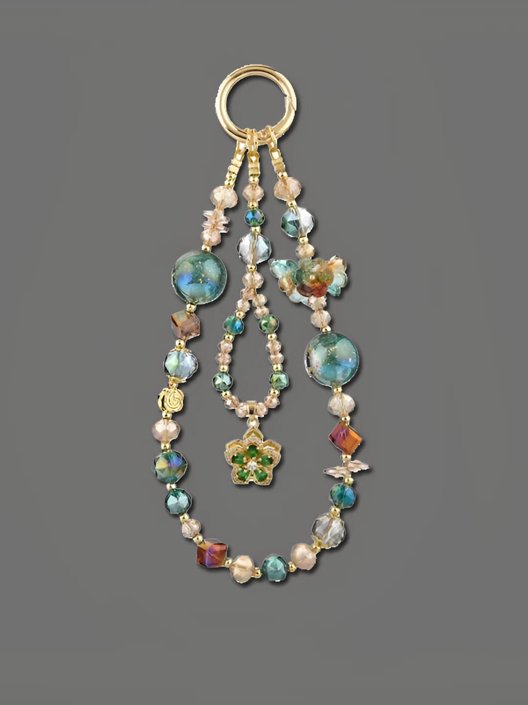 Green floral charm