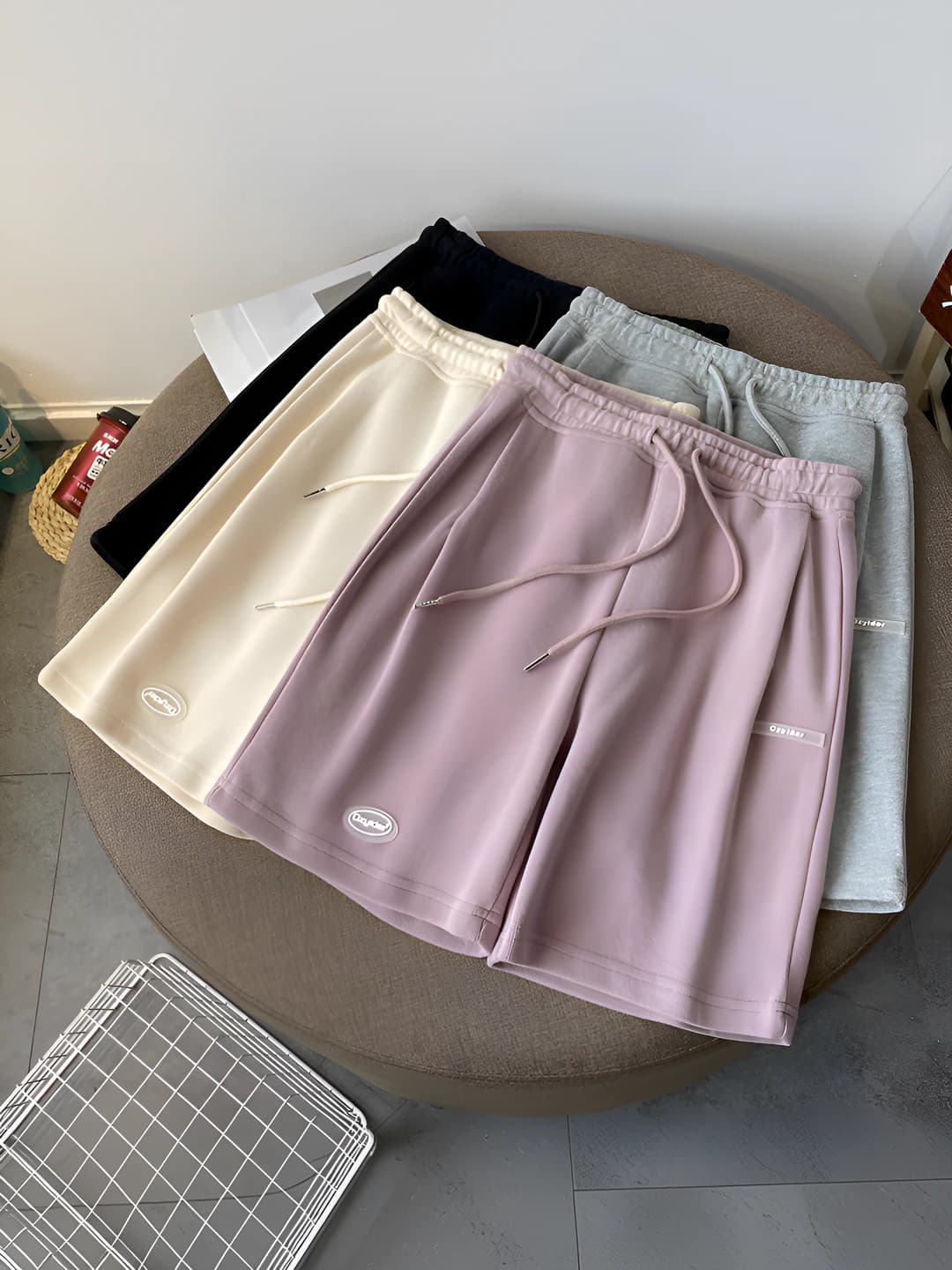 Ayollar uchun yozgi kundalik sport shorti, baland bel, tizzagacha, bo'sh (oversize), yupqa, nozik ko'rsatadigan, baqlaqli
