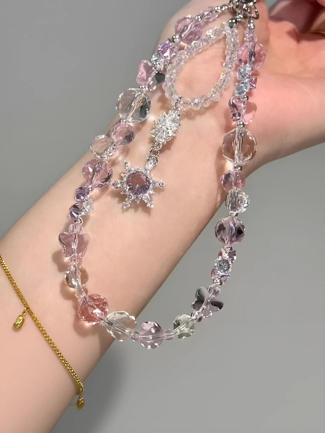 Pink snowflake charm