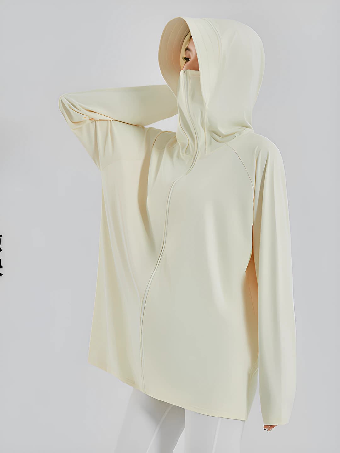 Women's light jackets and windbreakers: sun-protective, breathable, loose fit, high neck, summer, bracelet-length sleeve, solid colour