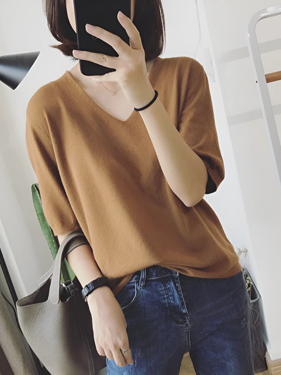 Tan, hooded