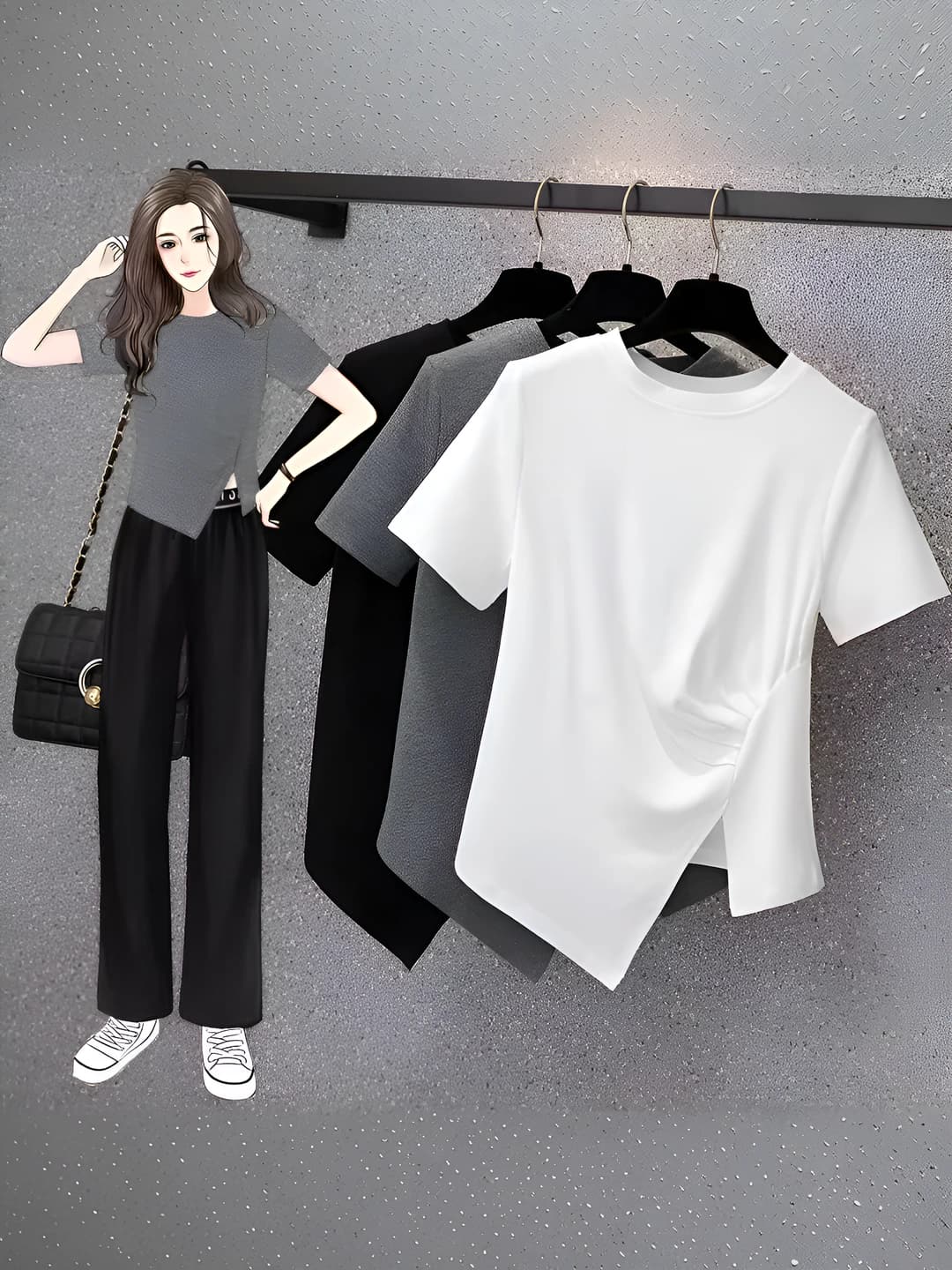 Women's 2026 casual solid colour slim fit short sleeve crew neck slimming plus size t-shirt