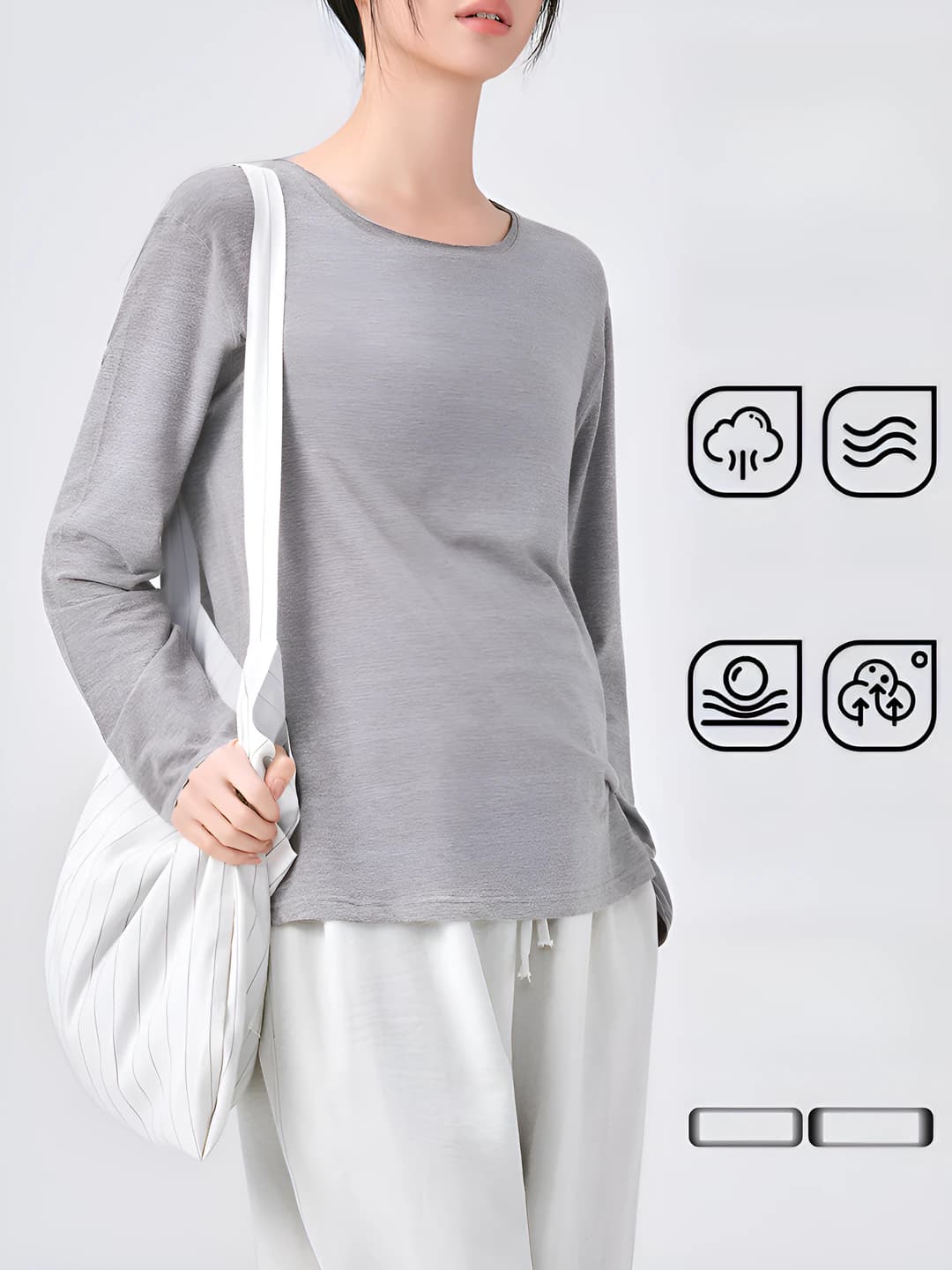 Women's maternity long-sleeve t-shirt for spring and summer, plus size, slimming, crew neck, cotton fabric