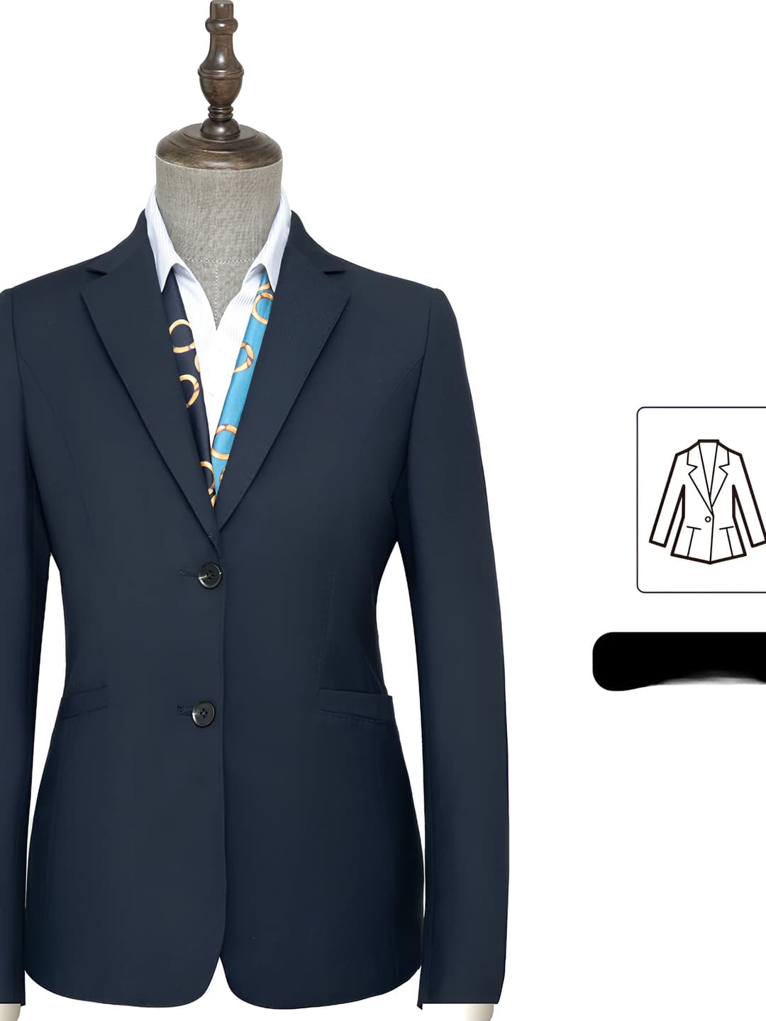 Navy blue - sleeve (back slit)