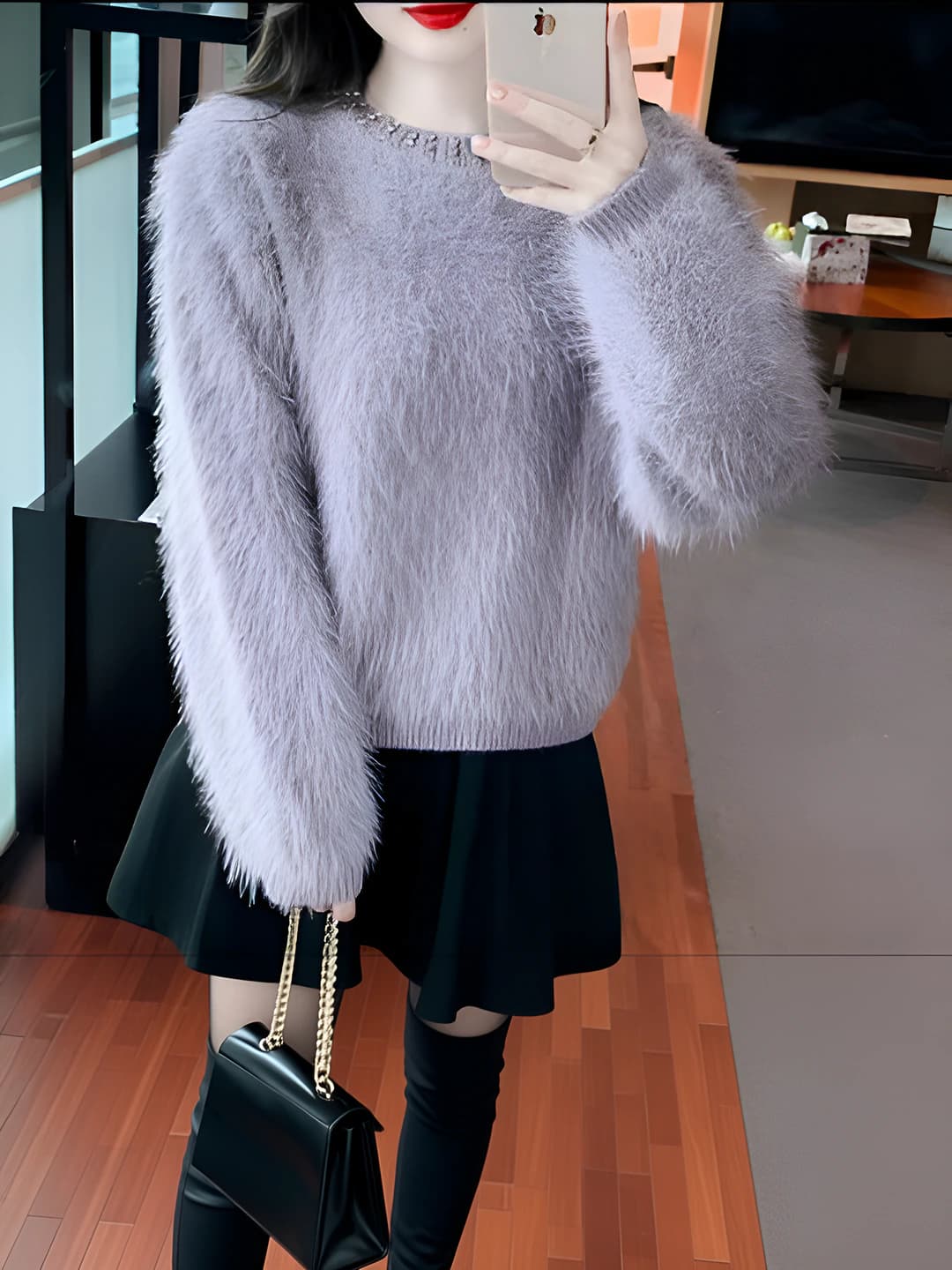Women's loose fit crew neck long sleeve sweater autumn-winter 2026
