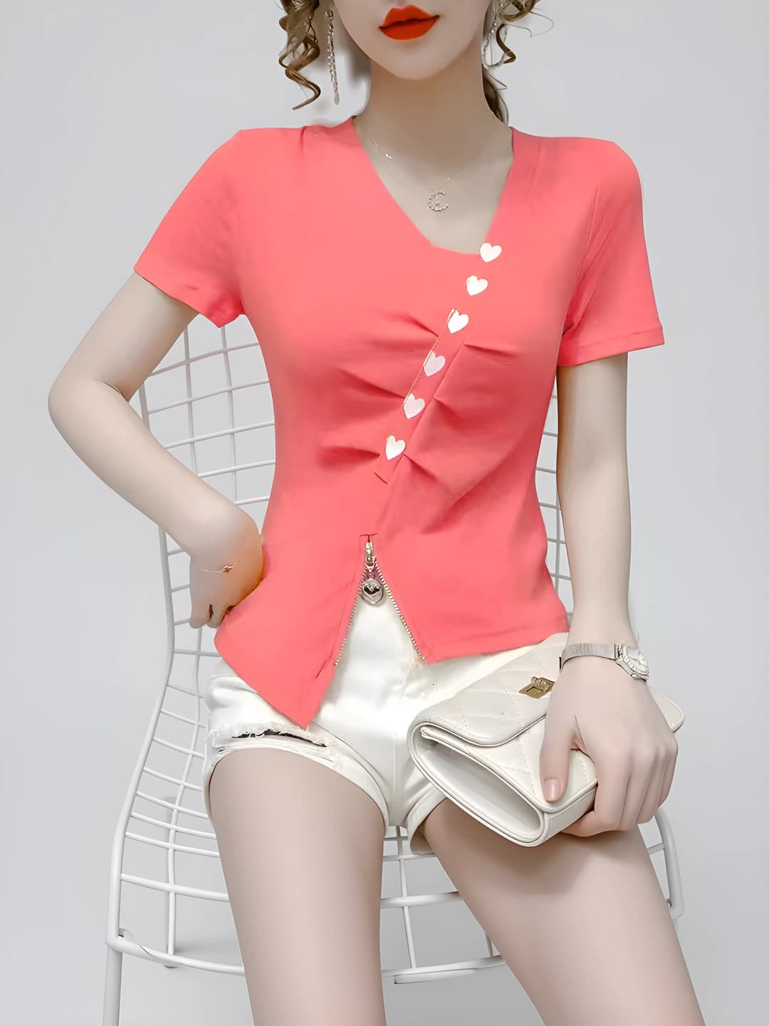 Red heart zipper