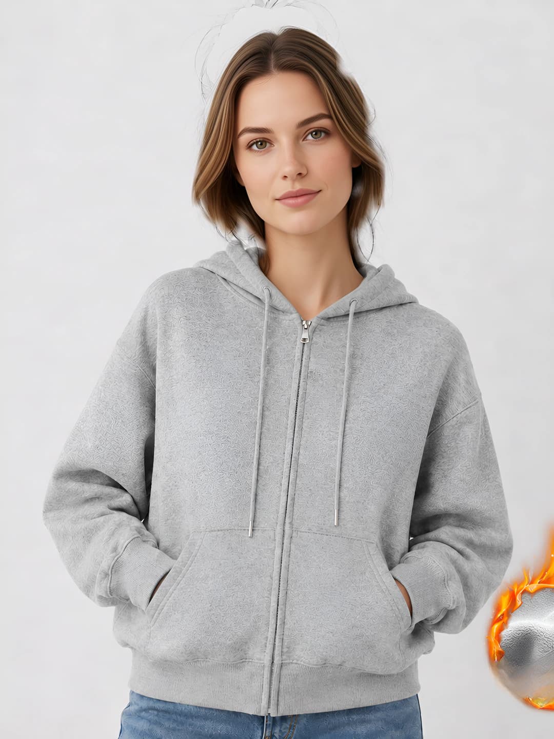 Heather grey, fleece