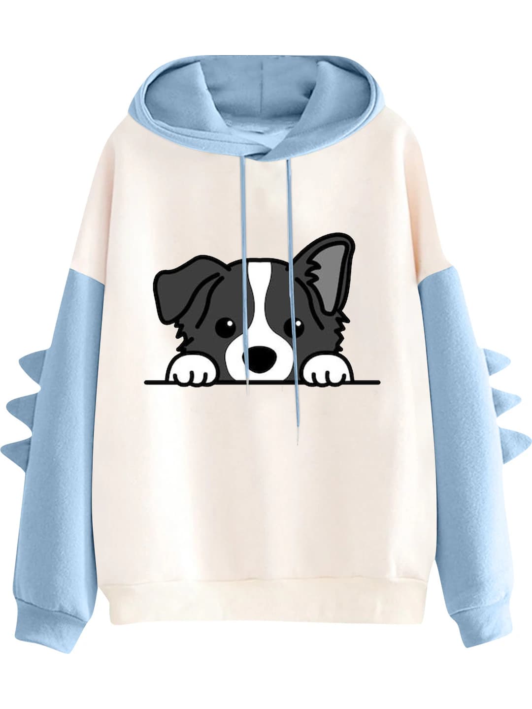 Little black dog blue