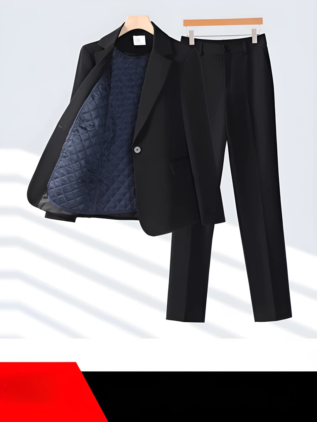 Black (cotton-blend suit + pants)