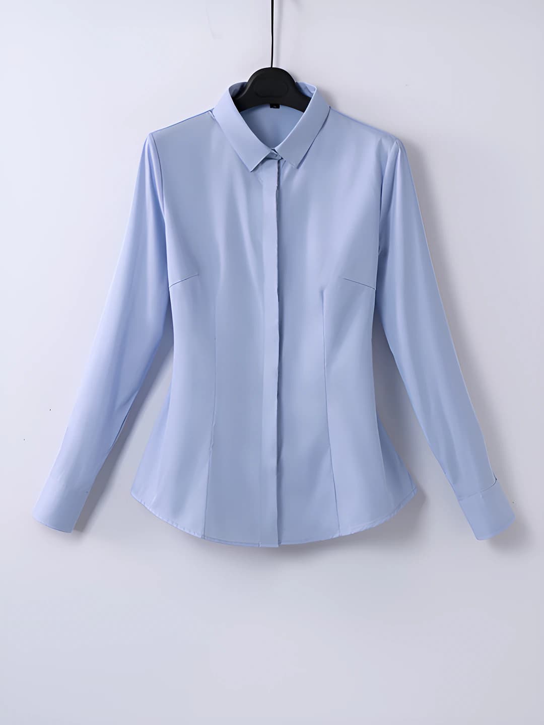 Standard - Blue shirt [Square collar, hidden placket]