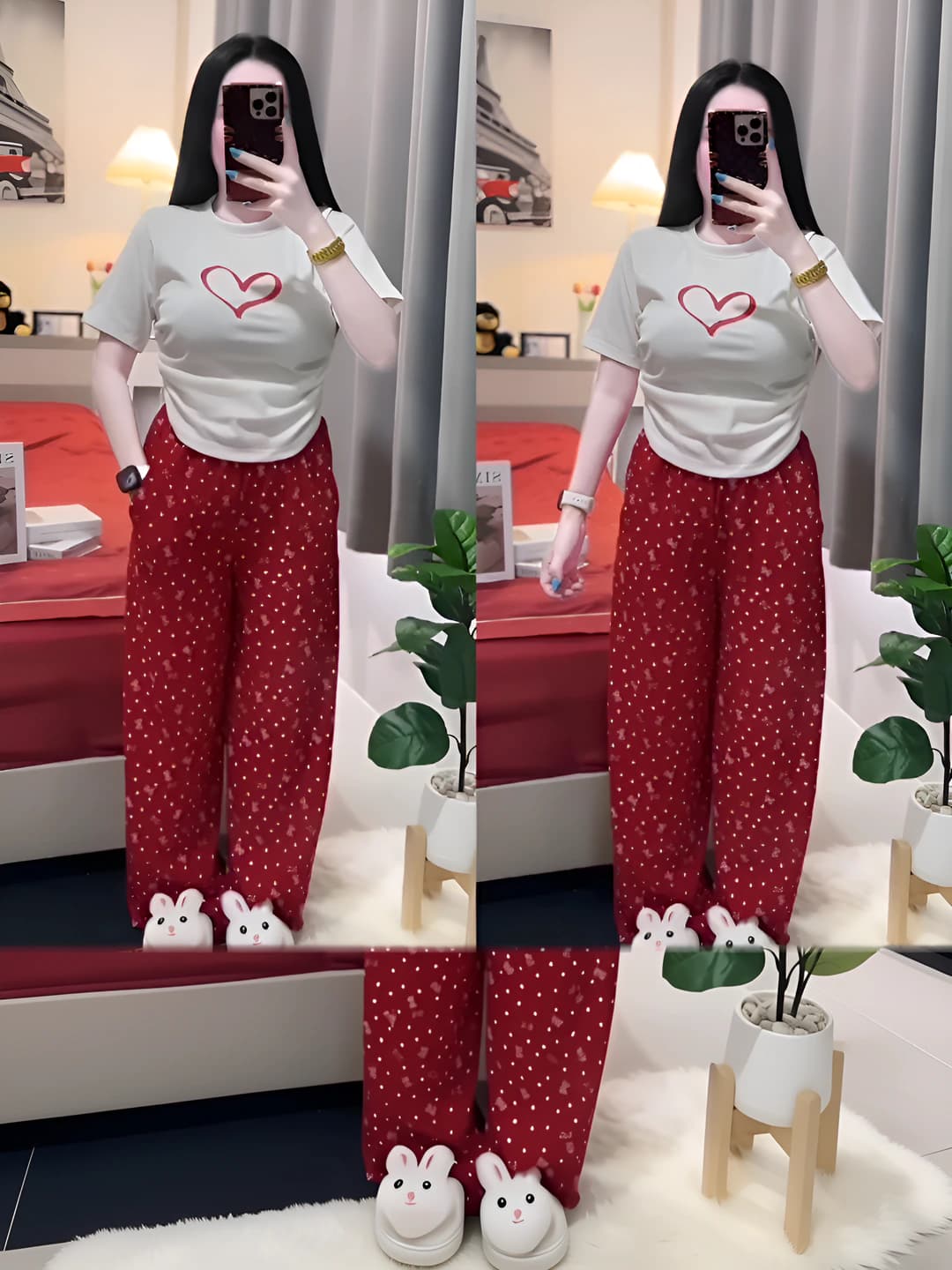 Grey & red