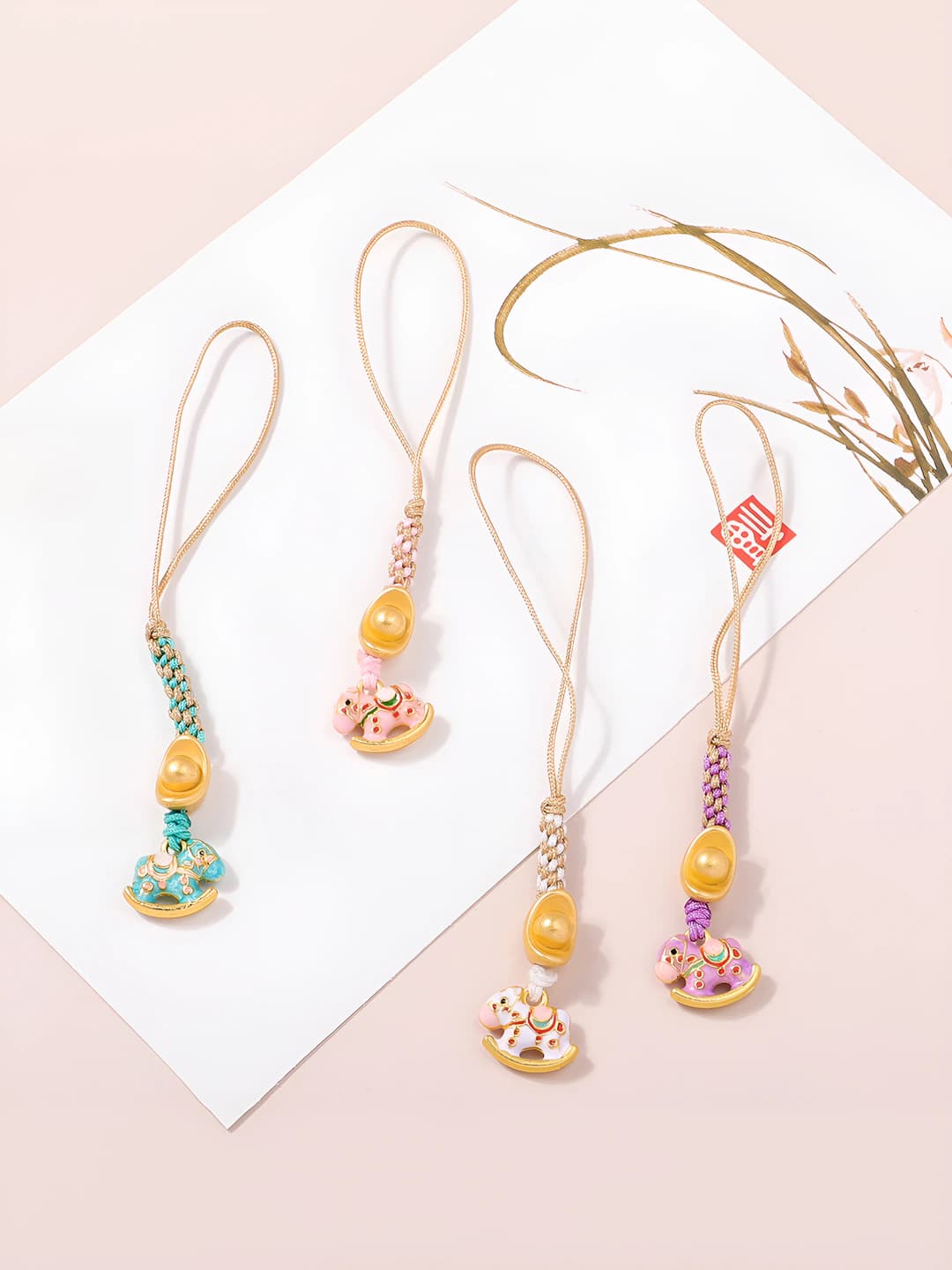 New Chinese style metal keychain with animal pattern, for New Year