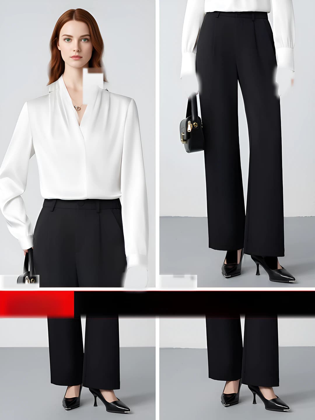 B Option: White Shirt + Black Trousers