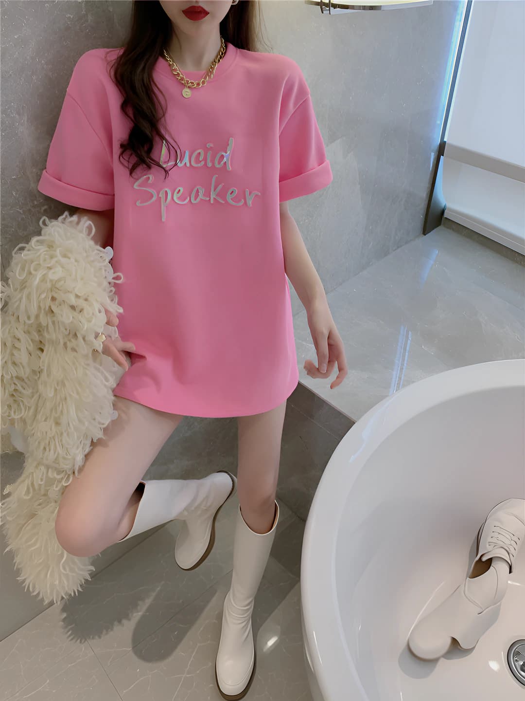 0.5" thin strap, pink, 1 pc